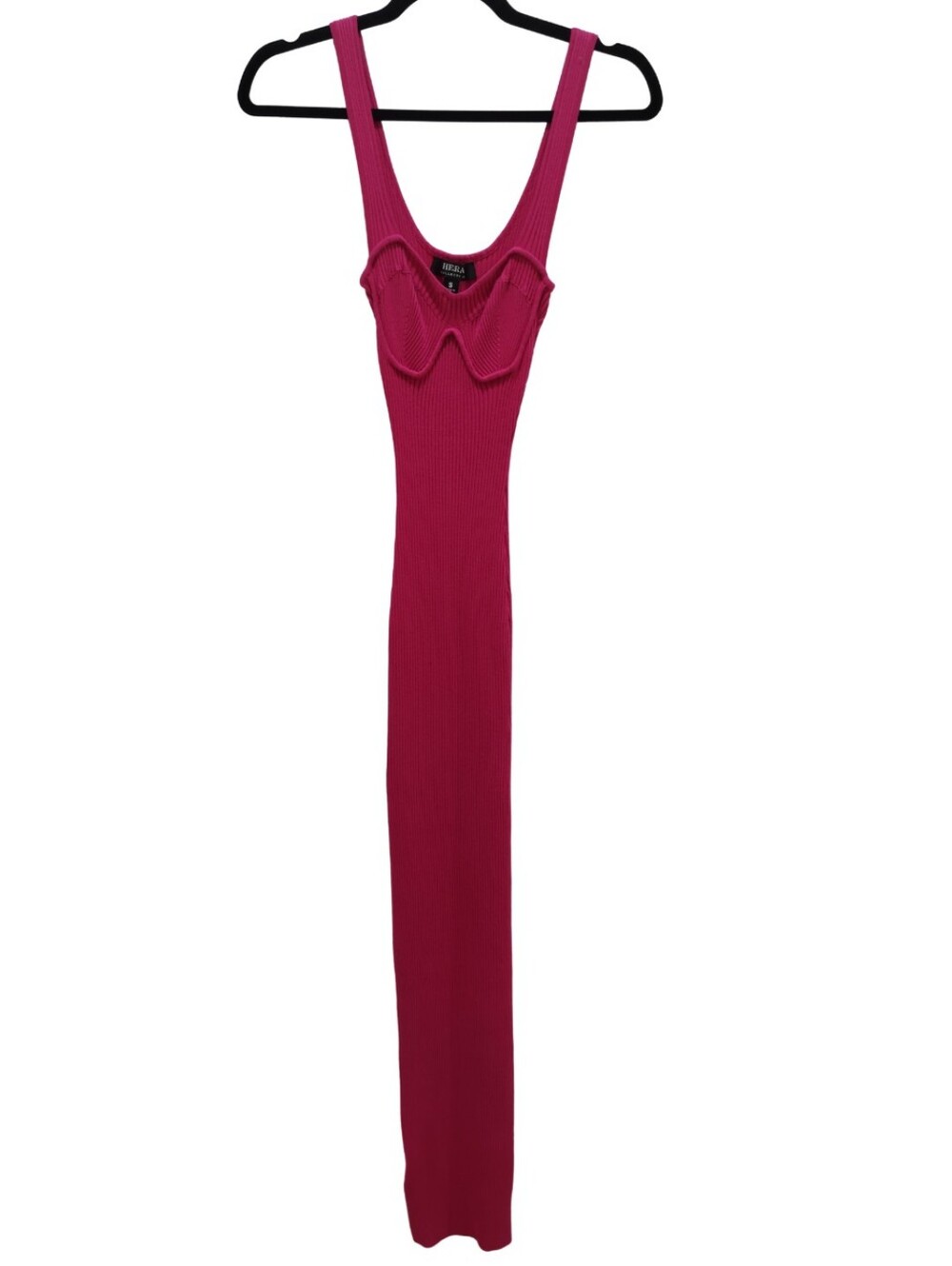 Hera Collection Fuchsia Ribbed Maxi Dress